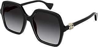 Gucci Square Sunglasses GG1072S 001 Black/Gold 56mm 1072