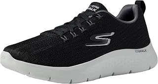 Skechers Go Walk Flex – Men's Scarpe da Ginnastica, Black Textile Grey Trim, 41 EU