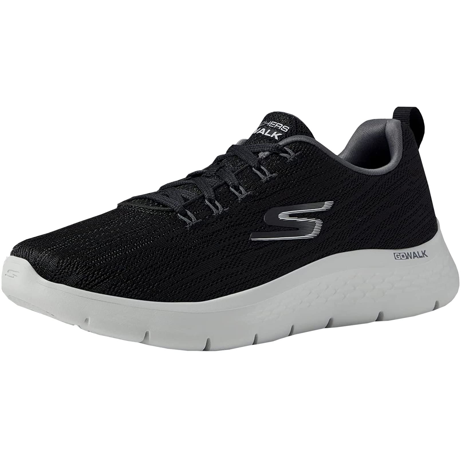 Skechers Go Walk Flex – Men's Scarpe da Ginnastica, Black Textile Grey Trim, 41 
