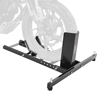VEVOR Motorcycle Wheel Chock Upright, 1800 lbs Capacity, Heavy-duty Steel Motorcycle Front Wheel Stand with 6 Adjustable Holes, For 15"-22" Off-Road Motorcycles, Standard Motorcycles