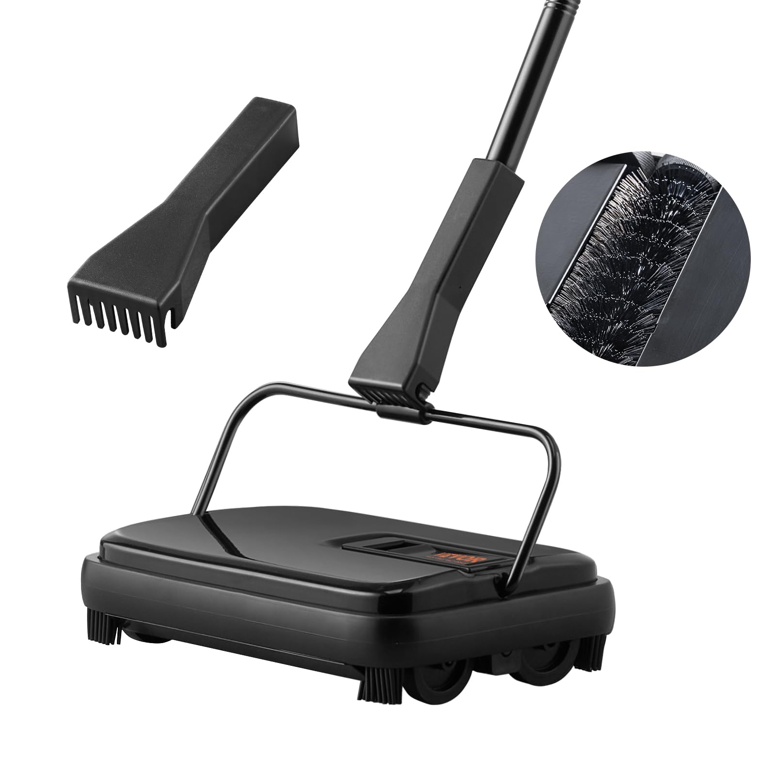 VEVOR Carpet Sweeper, 7.87 in Sweeping Paths, Floor Sweeper Manual Non Electric,