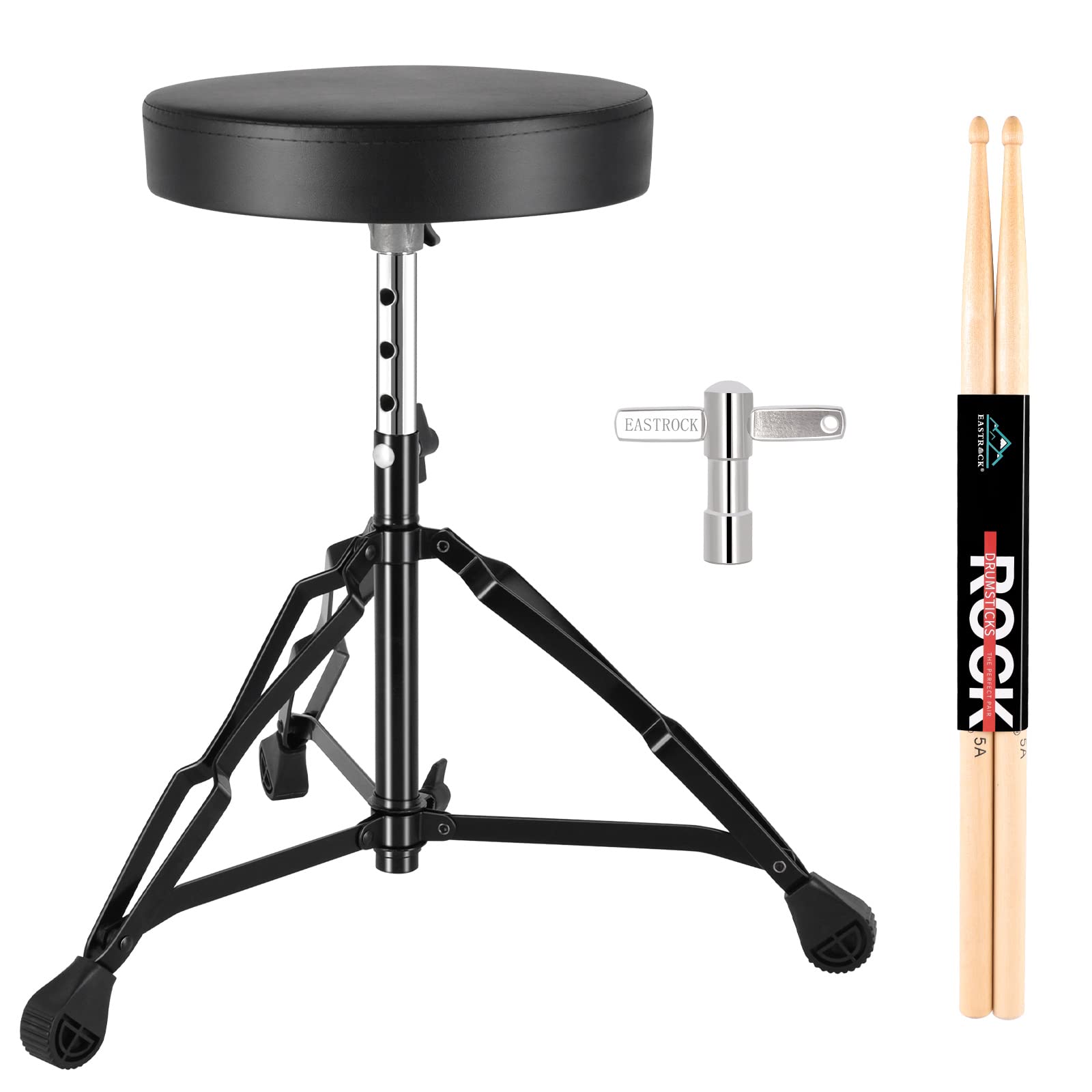 EASTROCK Drum Throne,Padded Drum Seat Drumming Stools with Anti-Slip Feet for Ad