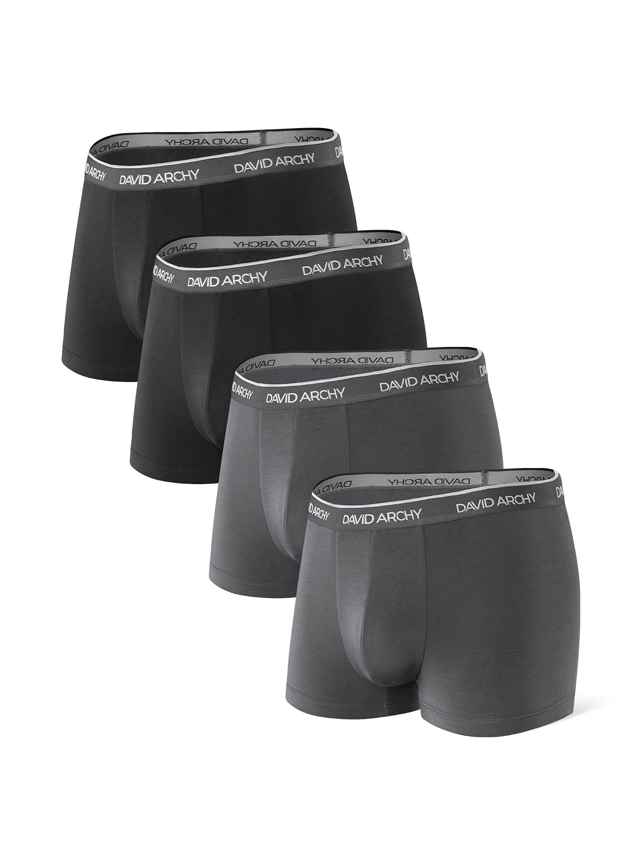 DAVID ARCHY Men's Boxer Shorts Retro 3D Pocket Bulge Underpants Bamboo Underwear