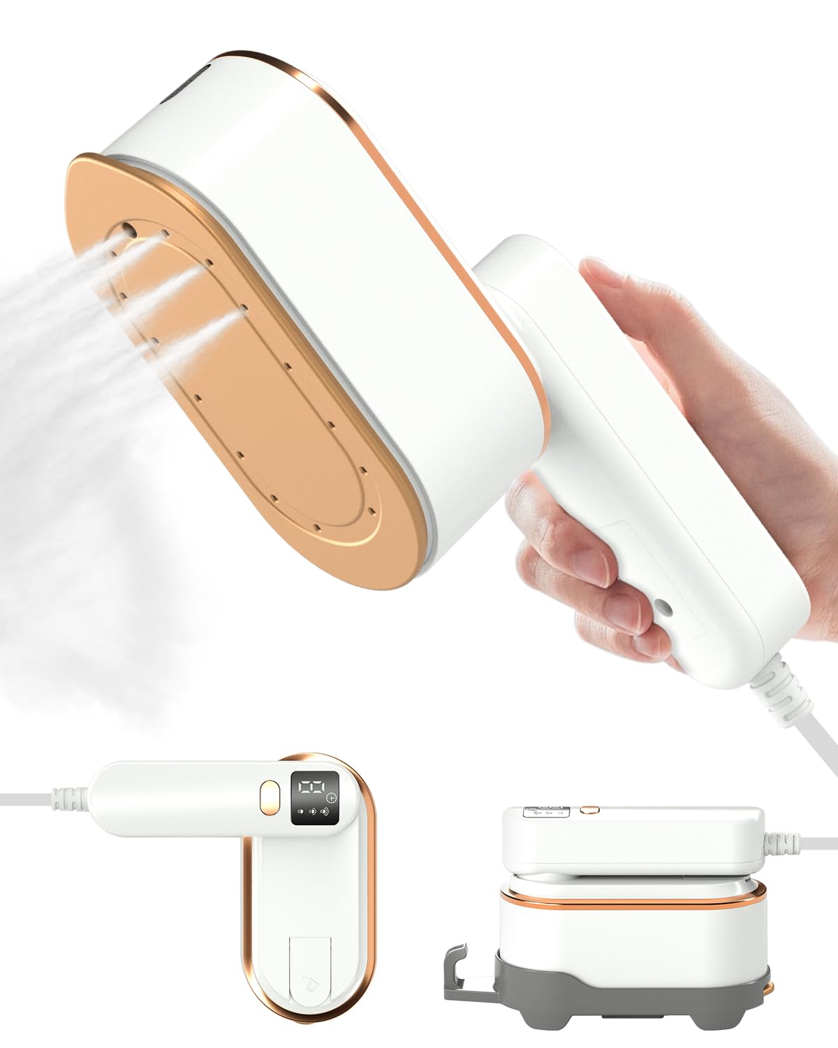 Travel Steamer Iron for Clothes - 1200W Handheld Size Portable Travel Steamer, 3