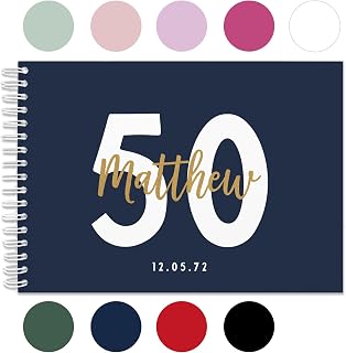 Personalised birthday guestbook | signing birthday guest book scrapbook notebook memories | 30th 40th 50th 60th 70th 80th 90th birthday sign in birthday party decor (A5)