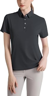 Women's Polo Shirt UPF 50+ Short Sleeve Polo Shirt Quick-Drying Golf Tennis Shirts Lightweight Sports T-Shirts Summer Mottled Tops Fitness Running Shirts with 1/4 Button Placket