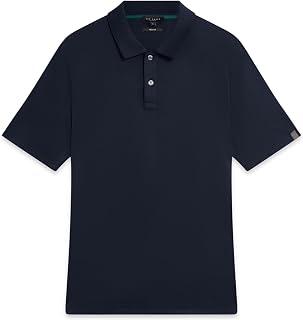 Ted Baker Men's Classic Cotton Polo Shirt - Short Sleeve Casual Dress Golf Shirt