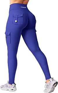 YEOREO Workout Cargo Leggings with Pockets for Women, Hedda Compression Leggings Butt Lifting Yoga Pants