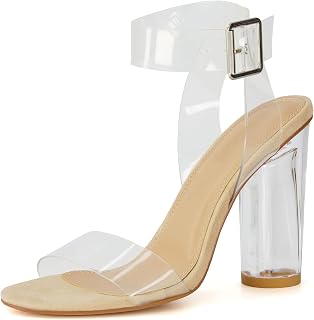 CUSHIONAIRE Women's Nellie Lucite Heeled Sandal + Memory Foam Insoles
