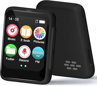 Kids MP3 Player with Bluetooth & Speaker, Simple Portable Music Player for Children, 32GB FM Radio Voice Recorder E-Book Reader - No WiFi Needed, Gift for Kids (Black)