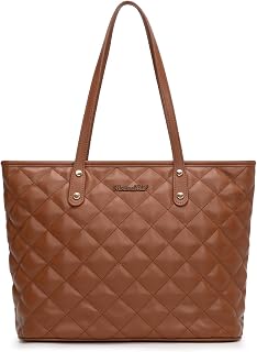 Montana West Quilted Tote Bag for Women Shoulder Bag Fashion Handbags with Top Zipper