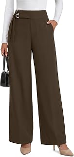 ANRABESS Womens Buckle Dress Pants with Pockets