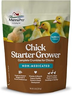 Manna Pro Chick Starter Feed, Non-Medicated Chicken Feed with Vitamins & Minerals, Complete Nutrition for Baby Chicks, 5 lb Bag