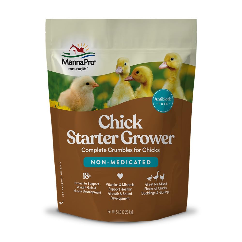 Manna Pro Chick Starter Feed, Non-Medicated Chicken Feed with Vitamins & Mineral