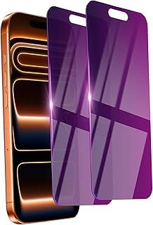 Ifaeveus 2 Pack Privacy Screen Protector for iPhone 17 Pro Max Glass | Purple Private Saver Anti-Spy Eye Protection Anti-Scratch Full Coverage 6.9inch