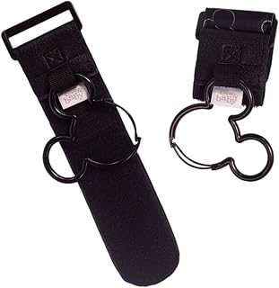 J.L. Childress Disney Baby Universal Non-Slip Stroller Hooks 2 Pack, Mickey | Essential baby travel accessory with heavy duty carabiner clips &amp; non-slip adjustable straps that attach to ANY stroller bar