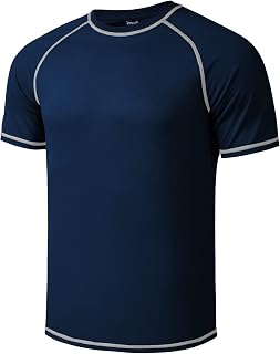 Idtswch Mens Big and Tall Swim Shirt Sun Protection UPF 50+ Rash Gard Quick Dry T-Shirt