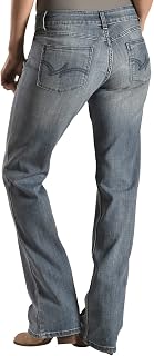Wrangler Women's Western Mid Rise Stretch Straight Leg Jean