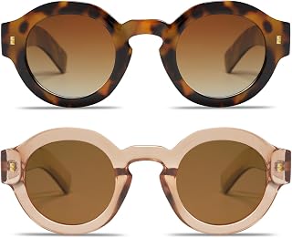 VANLINKER Vintage Round Polarized Sunglasses for Women Men Trendy Shades Retro Circle Sun Glasses VL9743