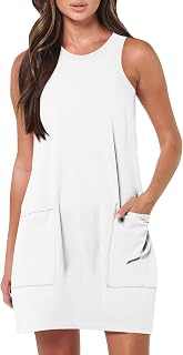 Summer Dresses for Women 2026 Sleeveless, Casual Summer Dress with Pocket, Beach Dress Loose Tank Top