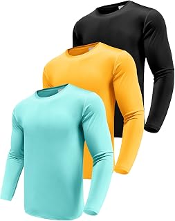Boyzn Men's 1, 3 or 5 Pack Performance Long Sleeve T-Shirts, Quick Dry UPF 50+ Sun Protection Shirts, Moisture Wicking Sports Long Sleeve Running Tops, Athletic Gym Workout Shirts for Fishing Running