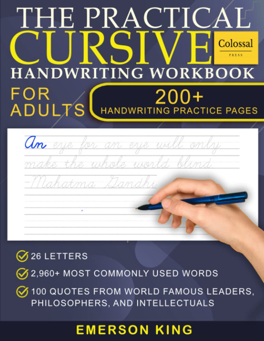 Cursive Handwriting Workbook for Adults - 200+ Pages of Handwriting Practice for