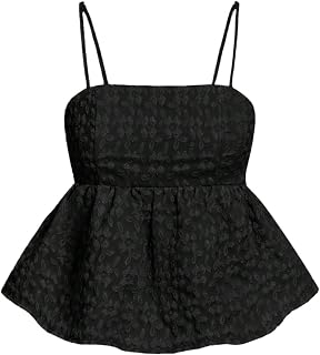 SOLY HUX Summer Babydoll Top for Women Y2k Peplum Cami Crop Tank Tops