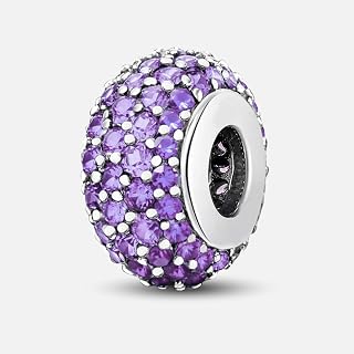 1 x Fashion Sterling Silver White Pink Blue Green Purple Rose Red Five Row Spacer Beads for Women Jewelry