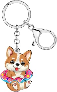 Acrylic Cute Corgi Keychain Keyring Corgi Gift for Women Girls Dog Mom Puppy Pet Lovers Car Key Wallet Accessories