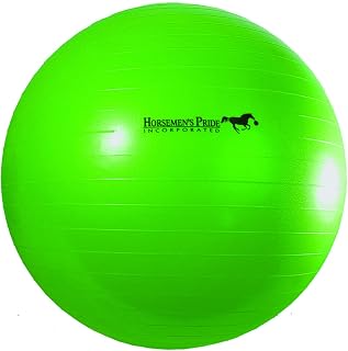 Horsemen's Pride Mega Ball for Horses, 40 in, Green, Pump Included | Heavy-duty 40 inch inflatable horse ball for pasture play and enrichment, ships with a hand pump