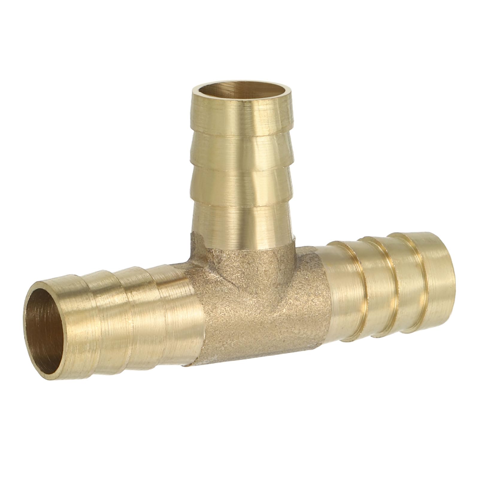 PATIKIL 1/2" Brass Tee Hose Barb Fitting, 3 Ways Union Intersection T Shape Barb