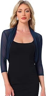 Allegra K Mesh Shrug Belero Women's Short Bolero Cardigan (Pack of 1)
