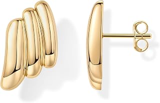 PAVOI 14K Gold Plated Chunky Vintage Earrings for Women - Trendy Textured Ribbed Knot Geometric Triangle Rope Button Seashell Wing Dangle Drop Stud Earring