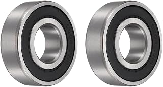 sourcing map 2pcs 6204-2RS Bearing 20x47x14mm, Chrome Steel Double Rubber Seals Precision Bearing, Lubricated Deep Groove Ball Bearings, P6 (ABEC 3)