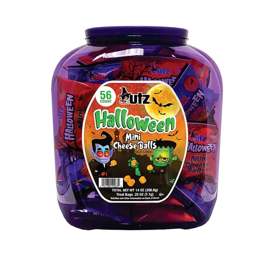 UTZ Halloween Cheese Balls, 0,25-oz (56 Count) - Treat Bag individually wrapped 