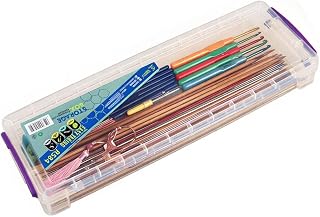 15″ Knitting Needle Case Organizer, Crochet Hook Case with Lid,Storage Box | Up to 38cm, for Long Stuff Storage, Knitting &amp; Crochet Accessory, Paint Brush, Skewer Organizer