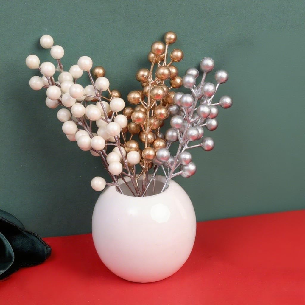 Set of 3 Colors Artificial Christmas Berries Christmas Trees Wreaths Faux Berry 