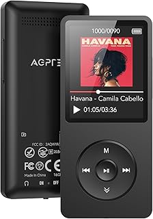 AGPTEK A02 MP3 Player with Bluetooth 5.3, 1.8'' 32GB Portable Music Player | with Speaker, FM Radio, Voice Recorder, Supports Expanded Up to 128GB(Black)
