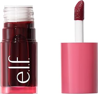 e.l.f. Sheer For It Blush Tint, Multi-Use, Long-Lasting Lip & Cheek Makeup, Creates A Natural Flush Finish, Vegan & Cruelty-Free, Left On Red