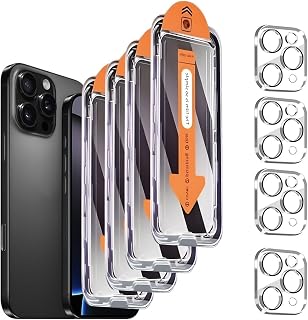 4 Pack Privacy Screen Protector for iPhone 11 Pro [5.8 inch] + 4 Pack Camera Lens Protector, Anti Spy Private Tempered Glass Film,[9H Hardness] - HD
