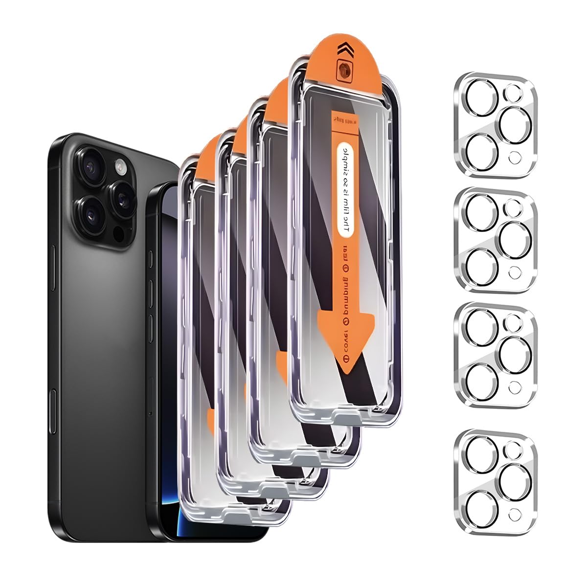 4 Pack Privacy Screen Protector for iPhone 11 Pro [5.8 inch] + 4 Pack Camera Len