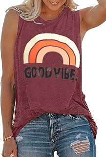 JOELLYUS Women's Tank Tops Summer Sleeveless Graphic Shirts Loose Casual Tunic Blouse Tees