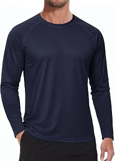 NEYOUQE Men's Rash Guard Sun Protection Shirts UPF 50+ Long Sleeve Quick Dry T-Shirt Water Fishing Athletic