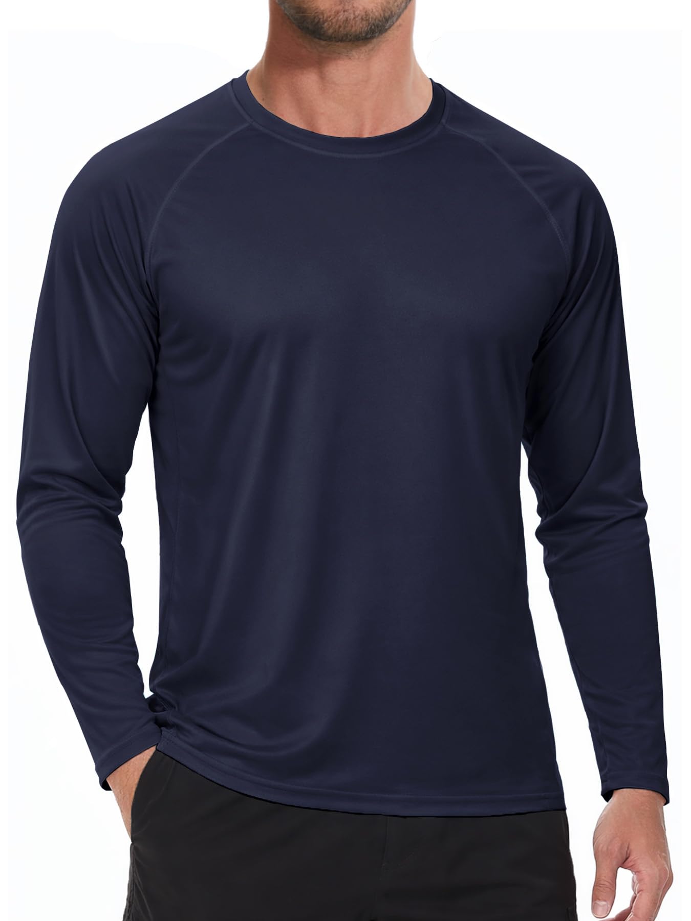 NEYOUQE Men's Rash Guard Sun Protection Shirts UPF 50+ Long Sleeve Quick Dry T-S