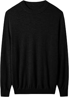 ZHILI Men's Crew Neck Sweater, Soft Autumn Heat Tech Knit
