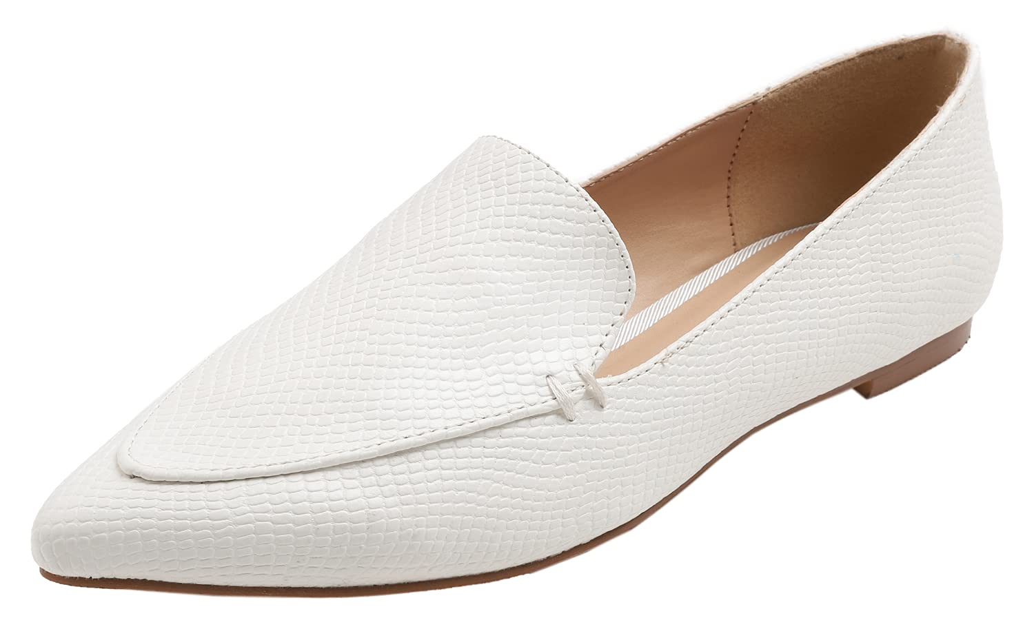 Feversole Women's Loafer Flat Pointed Loafers Fashion Flat Toe Comfortable Drivi