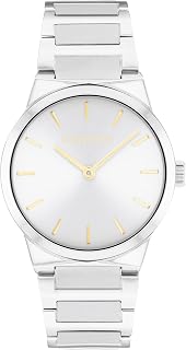 Calvin Klein Women's CK Linear Elegance Collection Quartz Movement Watch with Two-Tone Stainless Steel Strap – Available with Green, Gold or Silver Dial