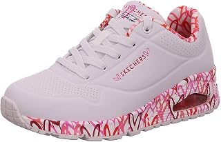 Skechers Los Angeles Uno Loving Love Womens Fashion Trainers in White Rose Gold