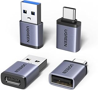 UGREEN USB to USB C Adapter Combo 4-Pack, 10Gbps USB C Converter Space Gray | Data transfer & Fast charging for MacBook, iPhone 17/16/15, iPad, Samsung Galaxy, Apple Watch