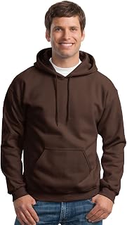 Gildan Heavyweight Blend Hooded Sweatshirt in Dark Chocolate - X-Large, Orange,chocolate, X-Large